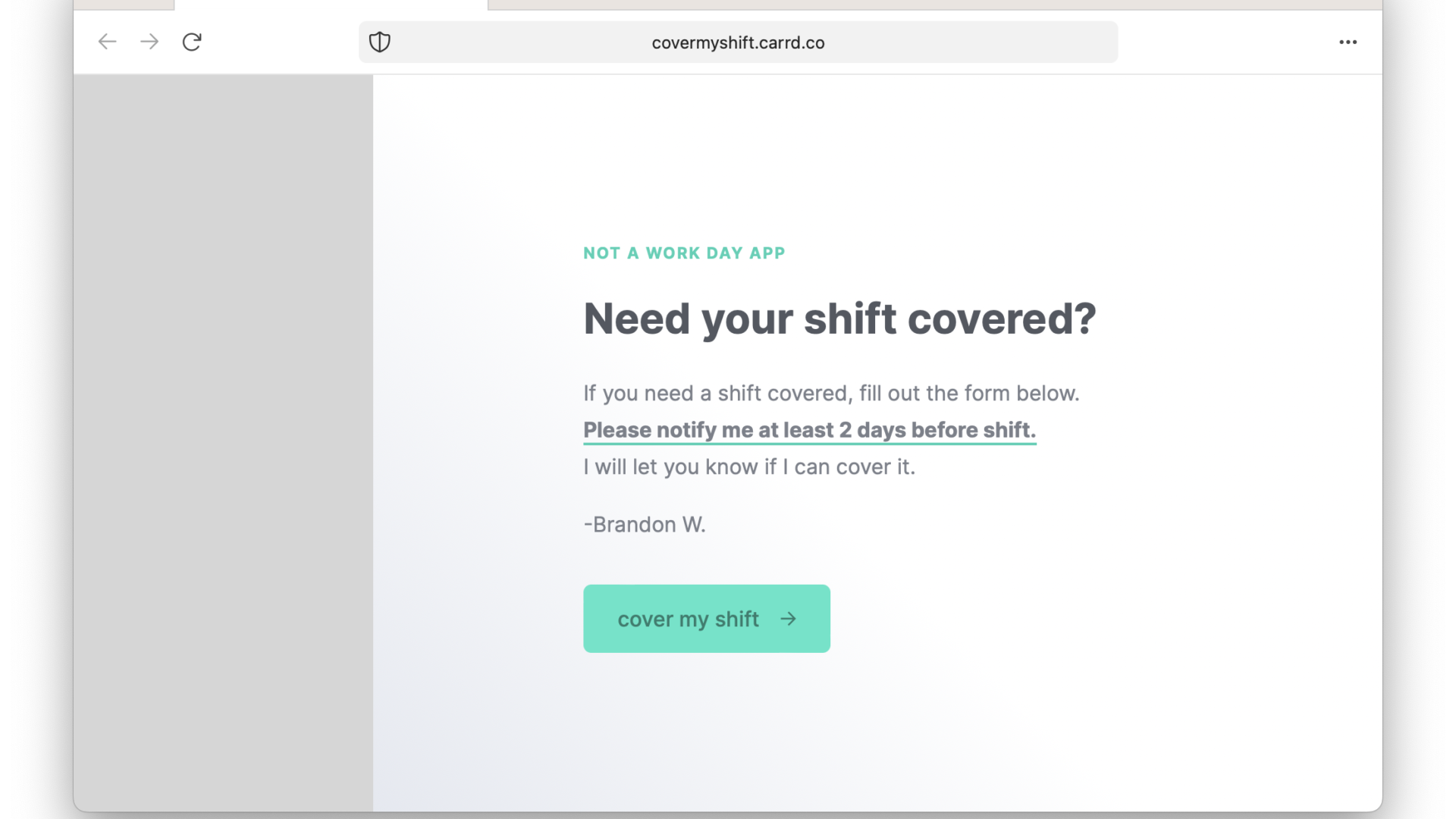 How I built a web app to get more shifts at work.